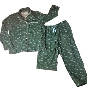 Lands' End Forest Green Women's Pajama Set